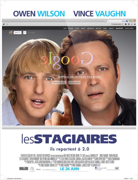 Affiche film Les Stagiaires - Owen Wilson - Vince Vaughn