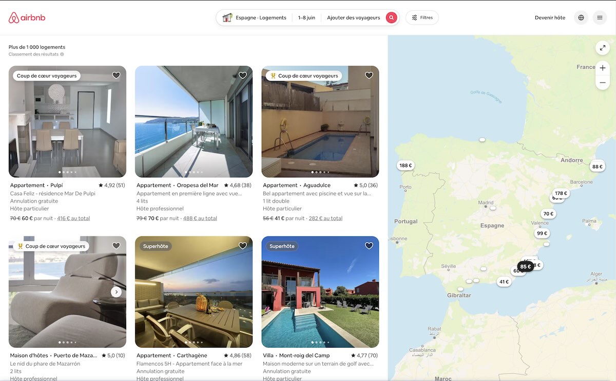 Espagne : plus de 65 000 annonces Airbnb bloquées pour non-conformité