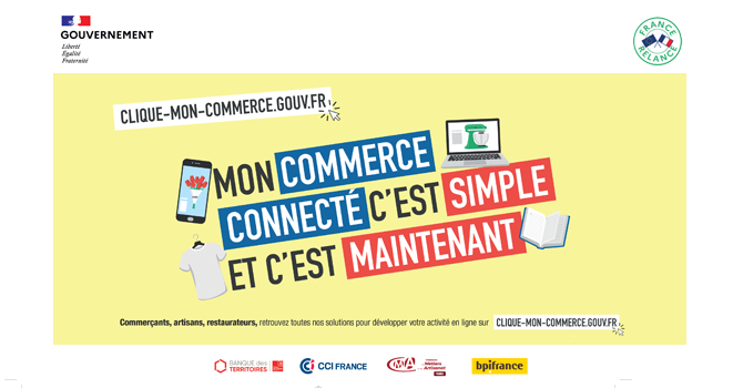 Clique mon commerce : plate-forme d&rsquo;aide à la digitalisation des commerçants & restaurateurs impactés par COVID-19