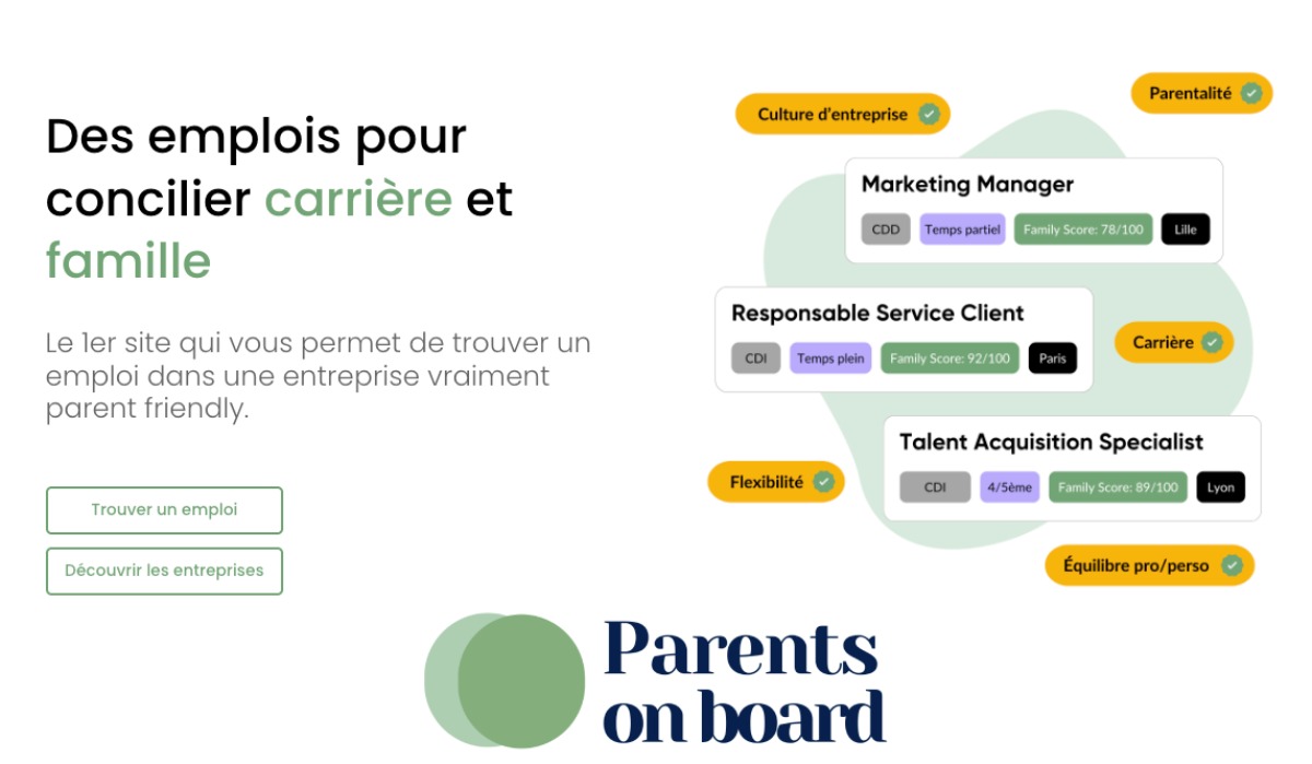 Parentsonboard.fr : le job-board qui concilie emploi et vie de famille