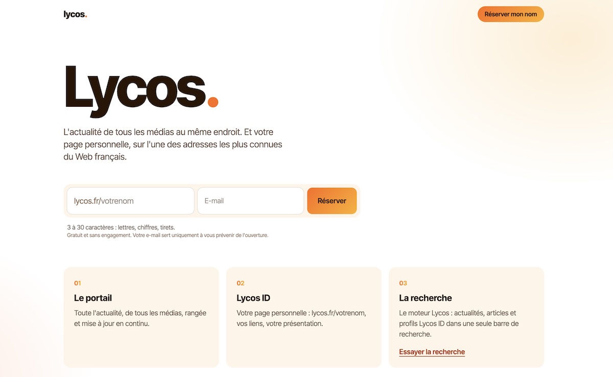 Retour inattendu de Lycos.fr : le moteur de recherche iconique des années 2000 revient avec une nouvelle formule