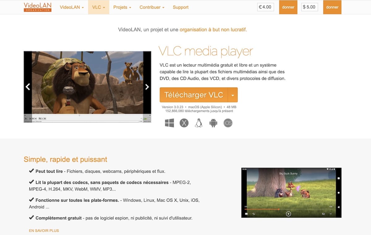Logiciel français VLC dépasse les 7 milliards de téléchargements mondiaux